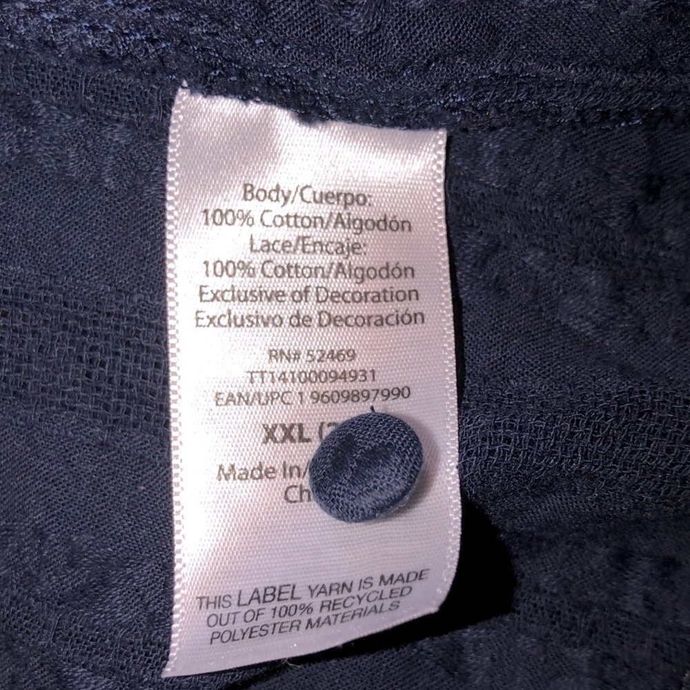 Time and Tru navy blue top size XXlarge - Picture 5 of 6